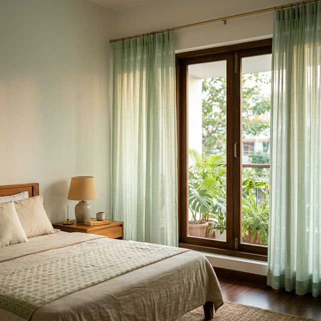 Sheer curtains in Vellore living room