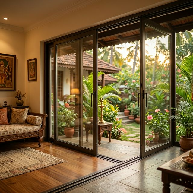 Sliding door system in Vellore home